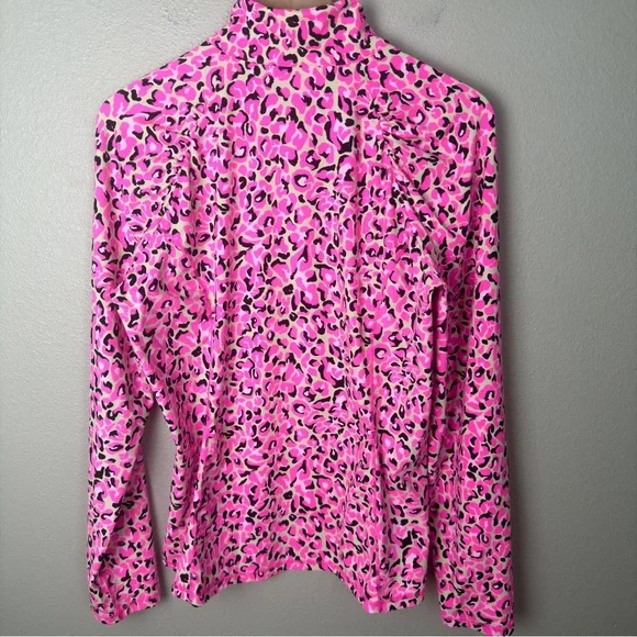 Lilly Pulitzer Luxletic Half Zip Cheetah Print Justine Pullover - Picture 6 of 9